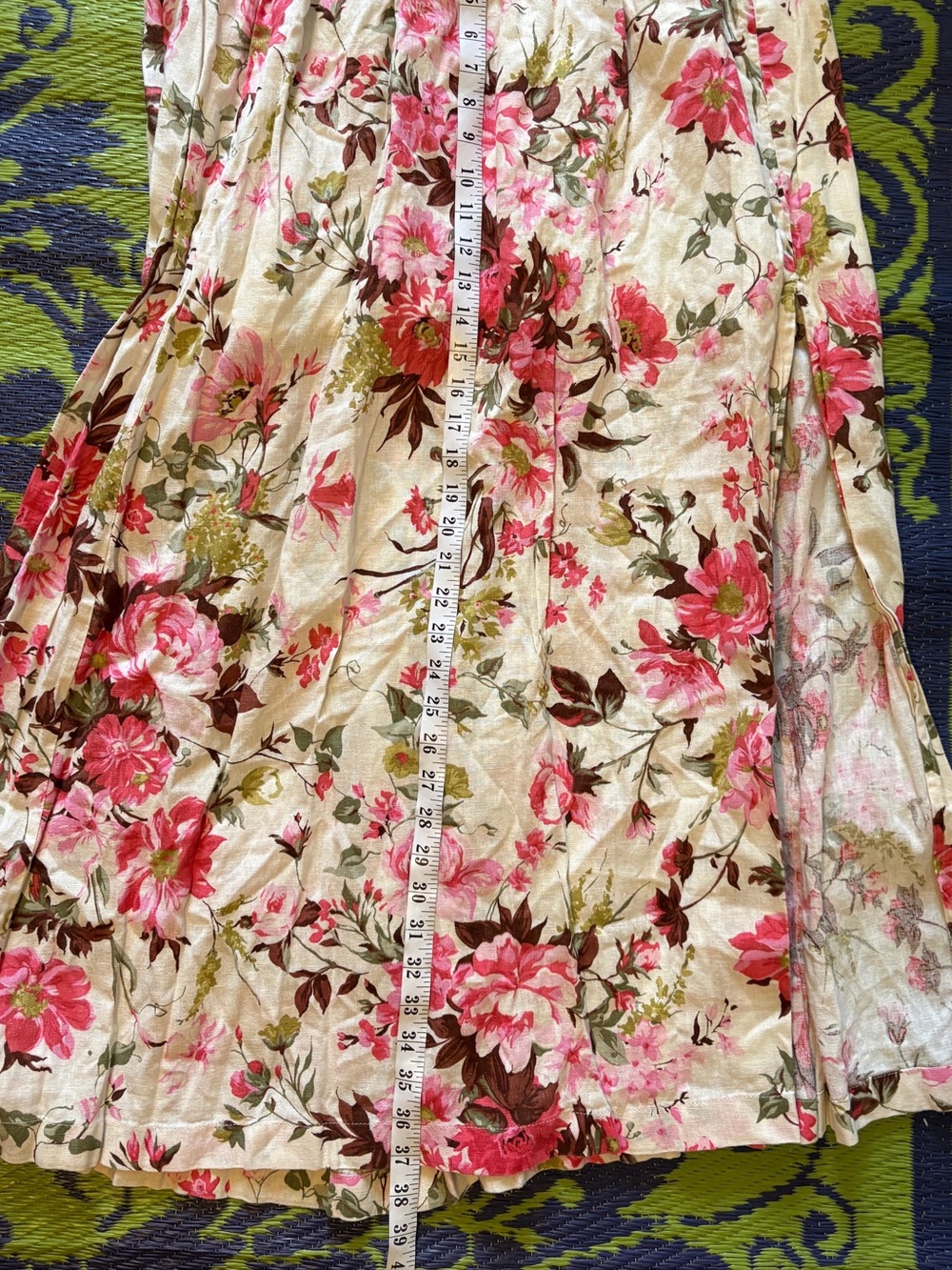 Abercrombie & Fitch Cream Floral Maxi Skirt with Pink Flowers - Picture 10 of 10